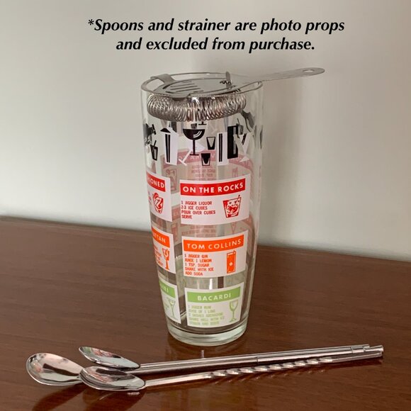 Glass Vintage Cocktail Shaker w/Recipes - Picture 8 of 14